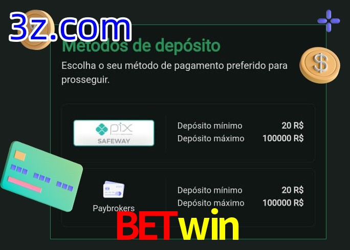 O cassino Betwin oferece uma grande variedade de métodos de pagamento